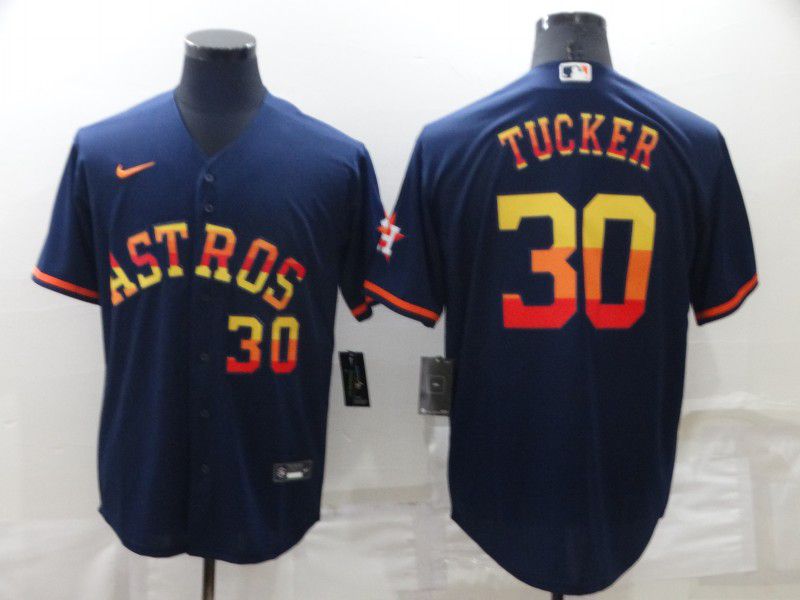 Men Houston Astros #30 Tucker Blue Rainbow Edition Game Nike 2022 MLB Jersey->houston astros->MLB Jersey